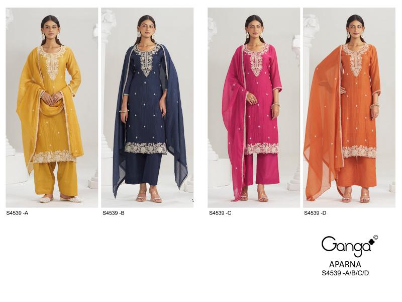 Ganga aparna 4539 wholesale dress materials from surat mills